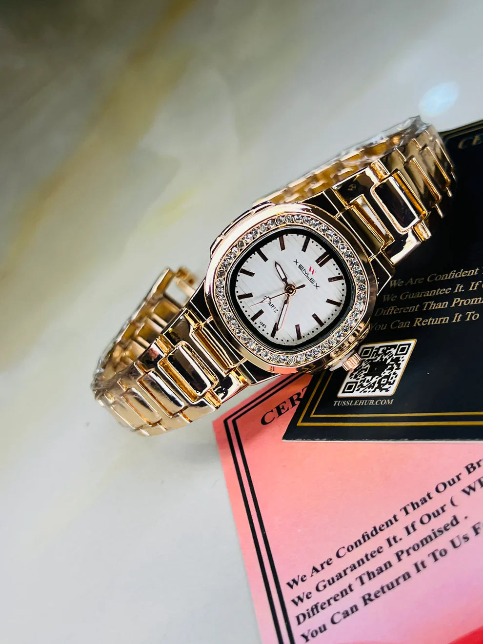 Xenlex Nautilus RoseGold Zircon Watch For Her