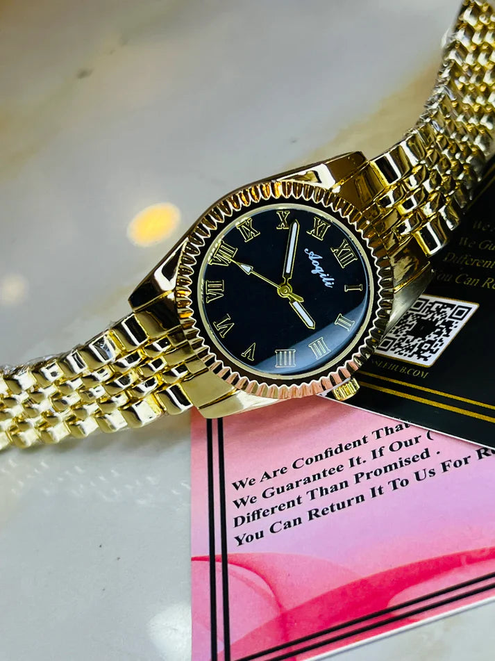 Gold Black Aoqili Roman Watch for her