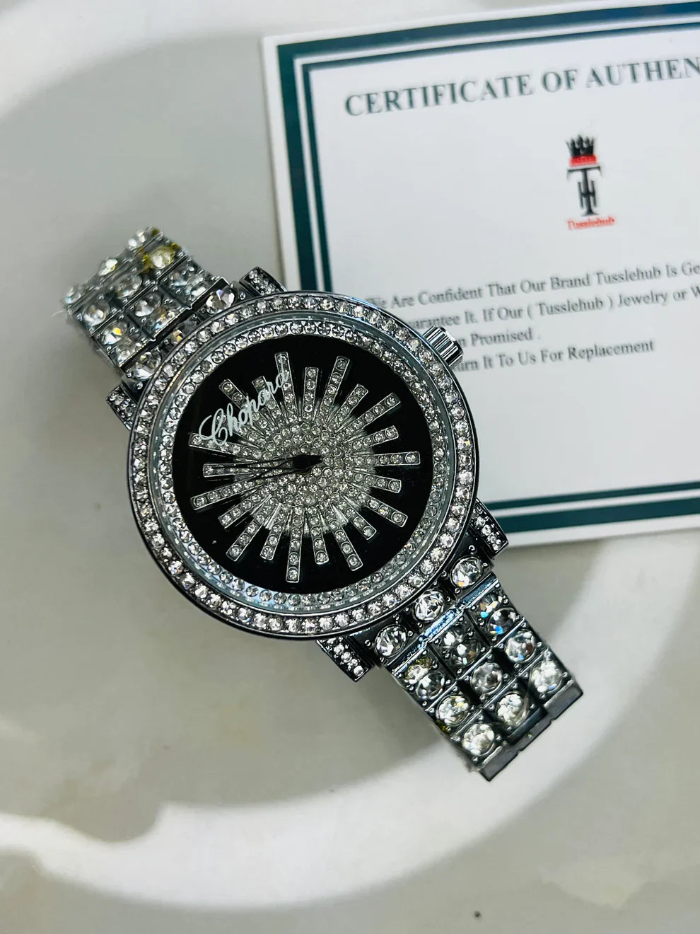 Iced Out Spinner Dial Watch