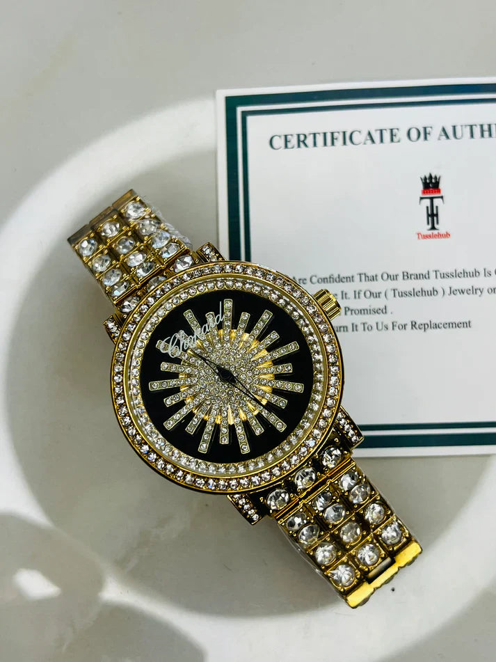 Iced Out Spinner Dial Watch